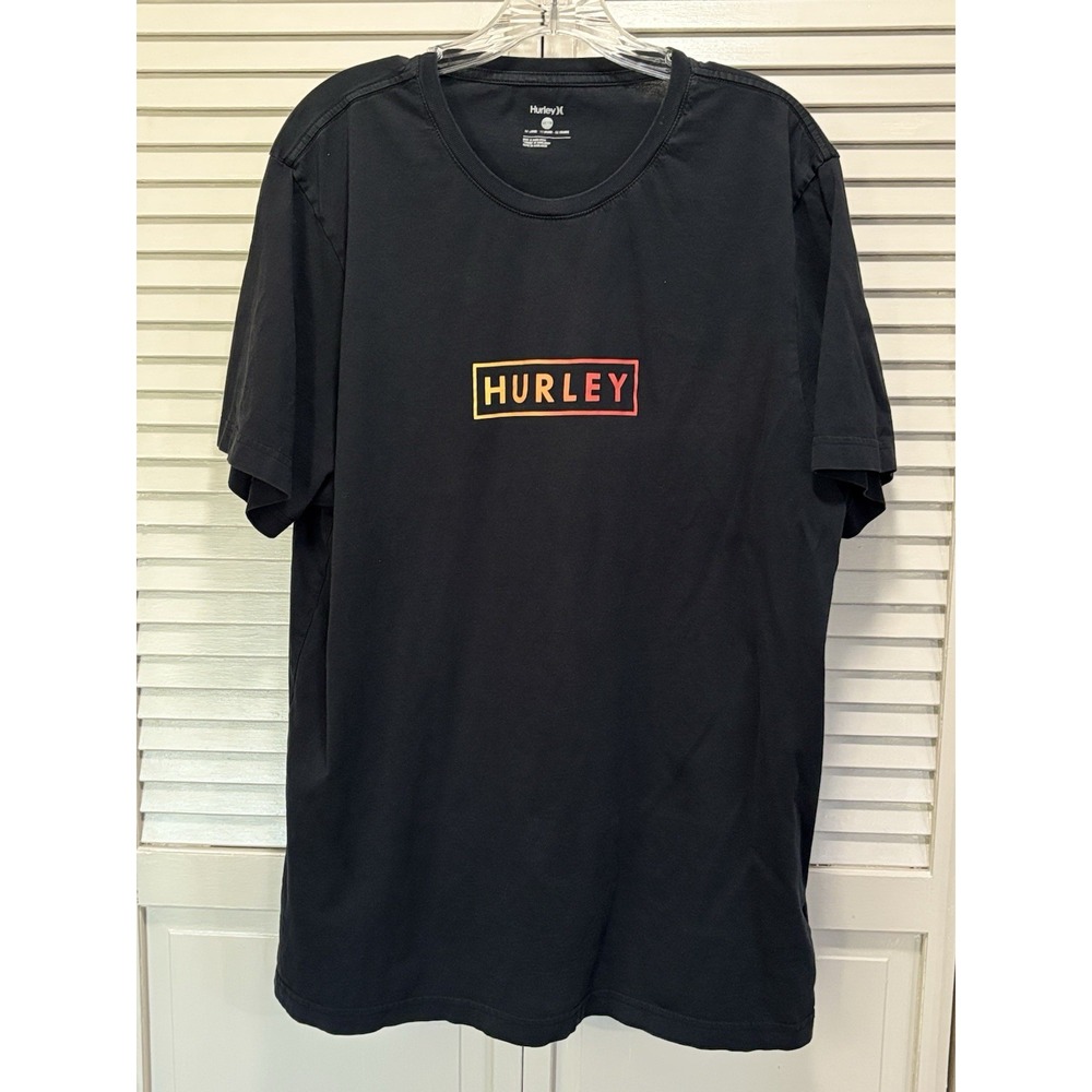 Hurley Teen‎ Short Sleeve Logo T-shirt Size XXL Cotton Black Summer Casual